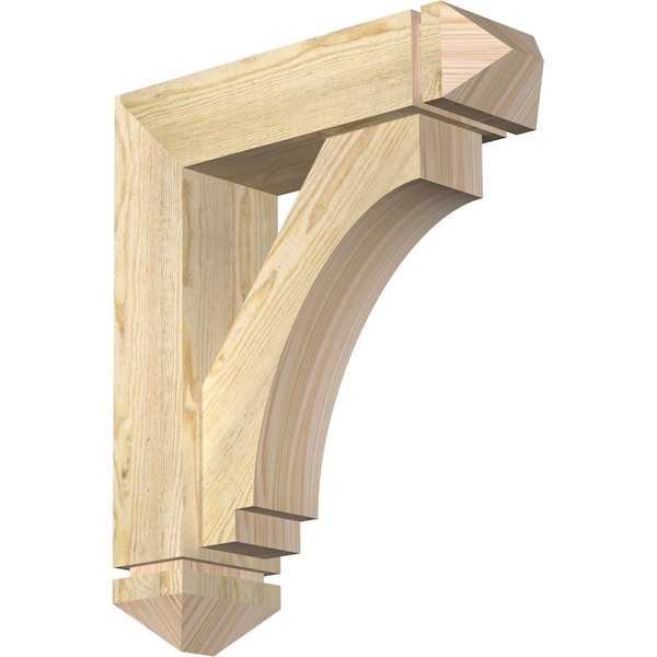 Ekena Millwork Imperial Arts and Crafts Rough Sawn Bracket w/ Offset Brace, Douglas Fir, 6"W x 20"D x 24"H BKT0604X20X24IMP03RDF - main